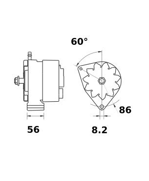 [ISKRIA1081] Alternator Mahle MG315  14V - 95 A