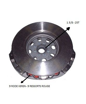 [LUKK230 0019 12] Dubbele Drukgroep 1."5/8 - 25T/ 9 rode veren