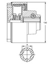 [WALT59.101.42/140] Nokkenschakelkoppeling W2400 - K64/14 - 1.3/8" - 6 - 140 daNm - Linkss draaien