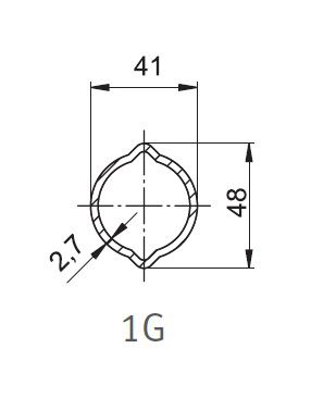 [WALT75.16.00L2900] Profielbuis  1G - 41,0 x 48,0 - lengte 2900mm