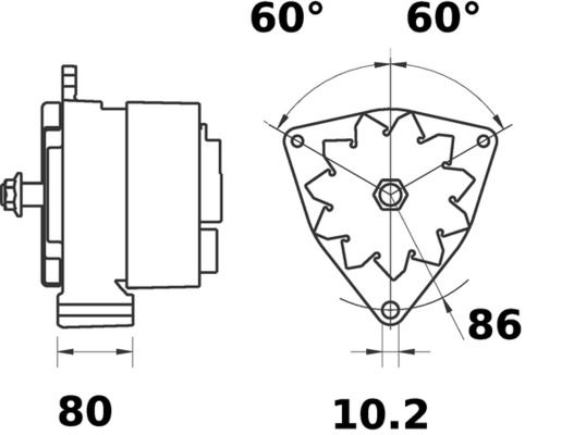 [ISKRIA0097] Alternator Mahle MG125  14V - 55 A