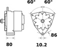 [ISKRIA0097] Alternator Mahle MG125  14V - 55 A