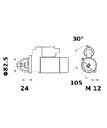 [ISKRIS0399] Starter Mahle MS323  2,7 Kw - 12V - 9T