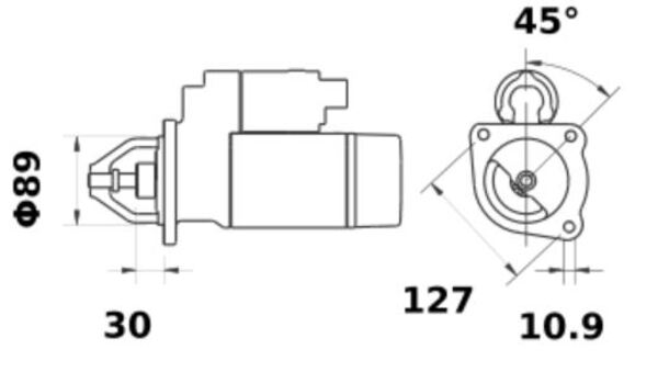 [ISKRIS1109] Reductiestarter Mahle MS168  4,2 Kw - 12V - 10T