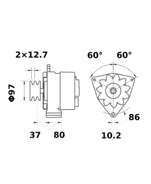 [ISKRIA0705] Alternator Mahle MG100  28V - 55 A