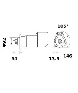 [ISKRIS9035] Starter Mahle MS555  5,4 Kw - 24V - 9T