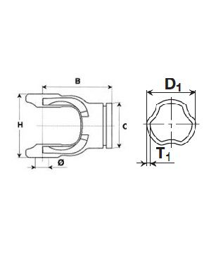 [BOND204S66856] Gaffel voor buis 123063000 (58,5x3,60)
