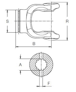 [BOND204173451] Gaffel voor getante as 40mm x 14T