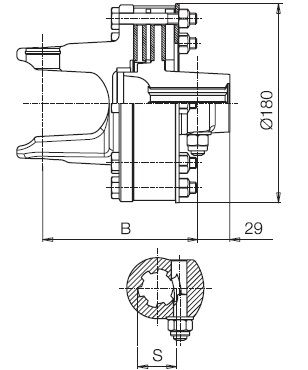 [BOND663L58303R] Slijpkoppeling FT34 - 1 3/8" - 6 - met 4 schijven