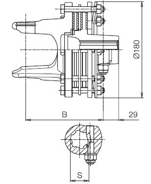 [BOND661L60304R] Slijpkoppeling FV34 - 1 3/4" - 6 - met 4 schijven - 2000 Nm