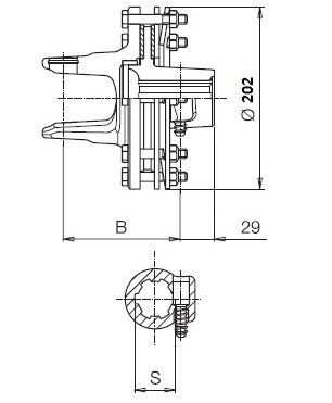 [BOND661G48403R] Slijpkoppeling FV42 - 1 3/8" - 6 - met 2 schijven