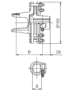 [BOND661B24103R] Slijpkoppeling FV22 - 1 3/8" - 6