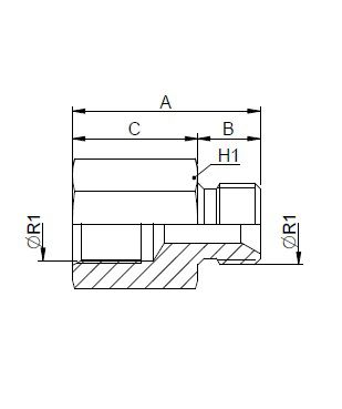 [FONT30.27.16.16] 1" BSP vrouwelijk x 1" BSP mannelijk