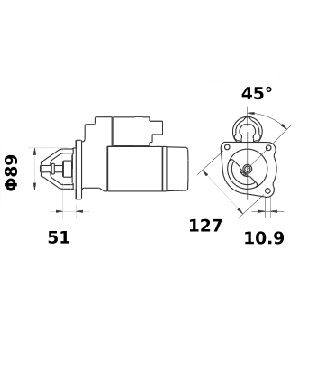 [ISKRIS1090] Reductiestarter Mahle MS148  3,0 Kw - 12V - 10T