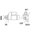 [ISKRIS1090] Reductiestarter Mahle MS148  3,0 Kw - 12V - 10T