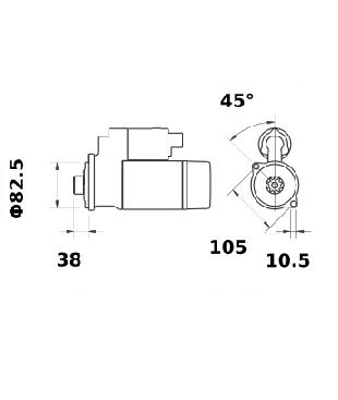 [ISKRIS1027] Reductiestarter Mahle MS293  2,8 Kw - 12V - 10T