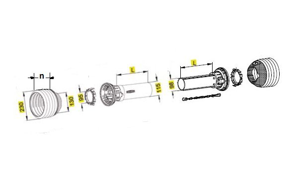 [WALTPG30L1000] Complete Stofkap PG30 lengte 1000mm