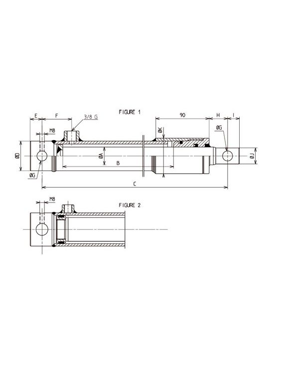 [DKWK 95 006 070 S] Cilinder EW stang 60 mm - Slag 0700 mm - lengte 0860 mm (tot einde voorraad)