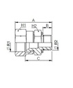 [FONT50.49.20.20] 1.5/8" JIC vrouwelijk x 1.1/4" BSP mannelijk