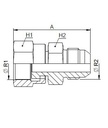 [FONT50.50.10.10] 7/8" JIC manelijk  x 1" ORFS vrouwelijk