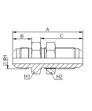 [FONT50.53.00.08] 3/4" JIC x 3/4" JIC - schotkoppeling