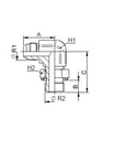 [FONT54.05.12.16] 1.1/16" JIC X 1" BSP instelbaar - 90°