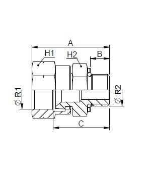 [FONT50.49.08.08] 3/4" JIC vrouwelijk x 1/2" BSP mannelijk