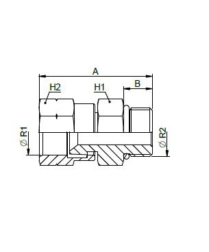 [FONT50.41.05.05] 1/2" JIC vrouwelijk x 1/2" UNF mannelijk