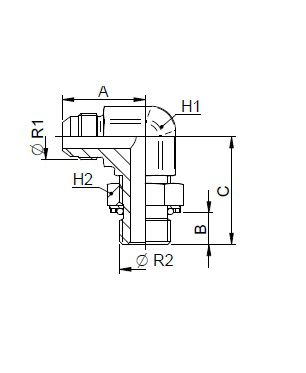 [FONT54.05.24.24] 1.7/8" JIC X 1.1/2" BSP instelbaar - 90°