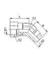 [FONT54.49.00.05] 1/2" JIC x 1/2" JIC - 45°