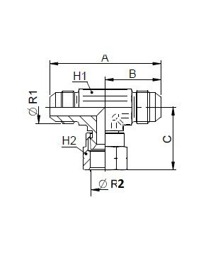 [FONT54.55.00.06]  9/16" JIC x 9/16" JIC x 9/16" JIC