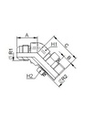 [FONT54.46.04.04] 7/16" JIC X 7/16" UNF instelbaar - 45°
