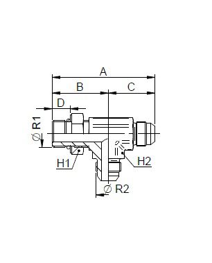 [FONT54.63.05.02] 1/2" JIC x 1/2" JIC x 1/8" BSP instelbaar