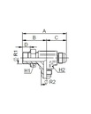[FONT54.63.08.06] 3/4" JIC x 3/4" JIC x 3/8" BSP instelbaar
