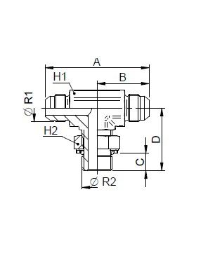 [FONT54.65.04.04] 7/16" JIC x 7/16" UNF instelbaar x 7/16" JIC