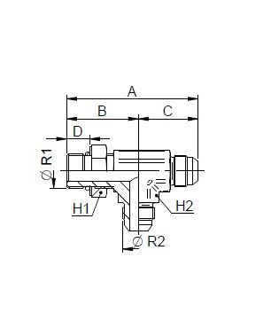 [FONT54.67.06.06] 9/16" JIC x 9/16" JIC x 9/16" UNF instelbaar