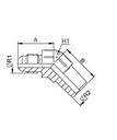 [FONT54.43.04.02] 7/16" JIC X 1/8" NPT - 45°
