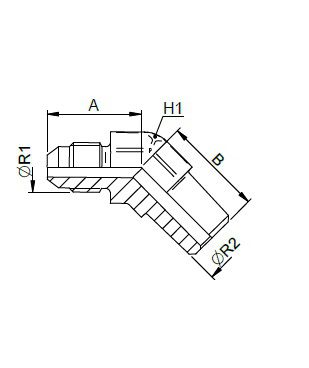 [FONT54.43.06.06] 9/16" JIC X 3/8" NPT - 45°