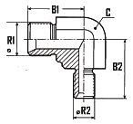 [FONT34.03.16.12] 1" BSP X 3/4" BSP - 90°