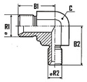 [FONT34.03.16.12] 1" BSP X 3/4" BSP - 90°