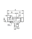 [FONT34.63.02.02] 1/8" BSP x 1/8" BSP x 1/8" BSP instelbaar