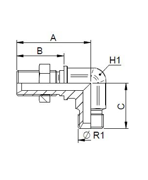 [FONT34.13.16.16] 1" BSP x 1" BSP - 90° - schotkoppeling