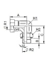 [FONT34.10.12.12] 3/4" BSP vouweliik x 3/4" BSP mannelijk instelbaar - 90°