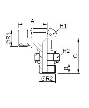 [FONT34.05.06.06] 3/8" BSP x 3/8" BSP instelbaar - 90°