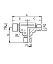 [FONT34.53.08.06] 1/2" BSP - 1/2" BSP - 3/8" BSP zijdelings