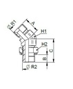 [FONT34.45.08.08] 1/2" BSP x 1/2" BSP instelbaar - 45°