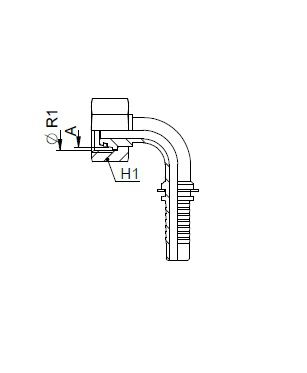 [FONT61.58.16.04] Kop. Vrouwelijk 90° M16x1,5 - Buis 10L - Slang 1/4"