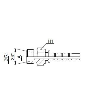 [FONT61.41.36.16] Kop. Mannelijk  M36x2,0 - Buis 25S - Slang 1"