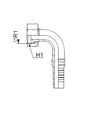 [FONT61.54.45.20] Kop. Vrouwelijk 90°  M45x1,5 - Slang 1.1/4"