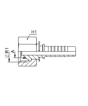 [FONT64.42.24.08] Kop. Vrouwelijk  M24x1,5 - Buis 16S - Slang 1/2"